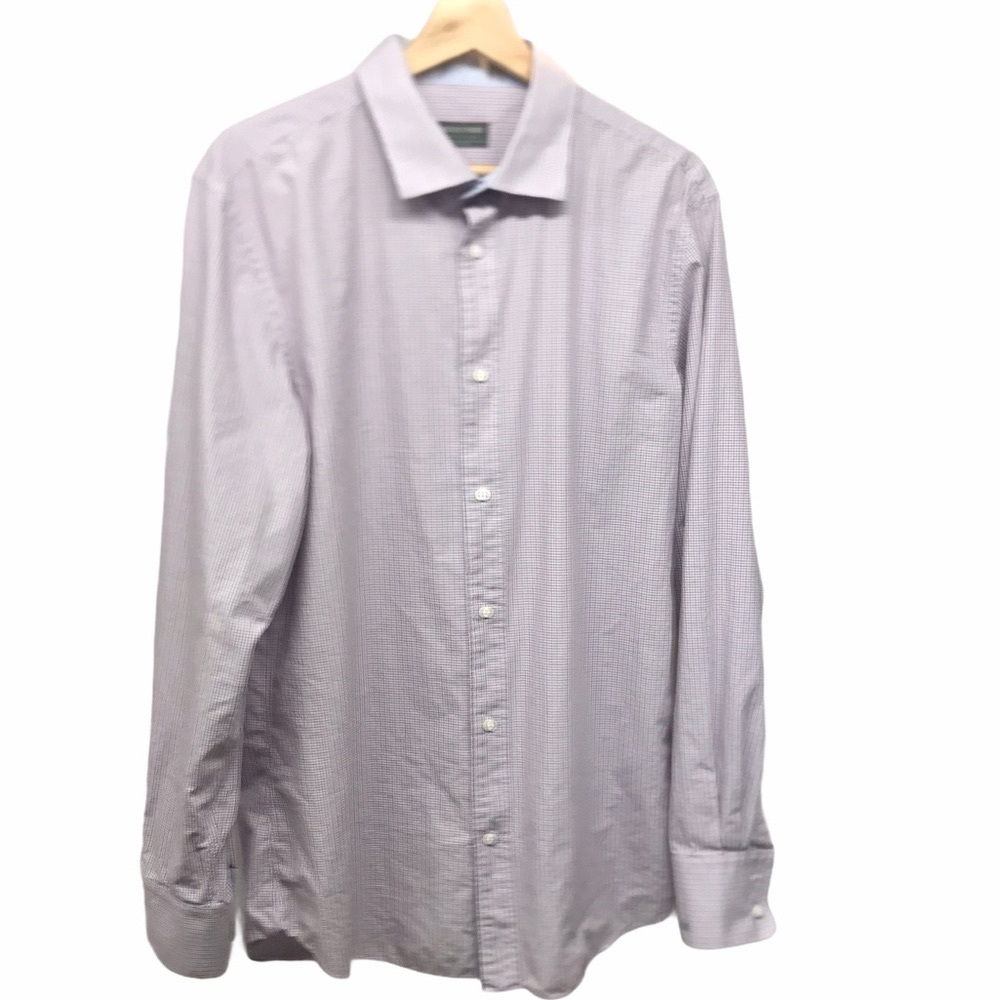 Indochino custom Shirt 46” chest blue red on white